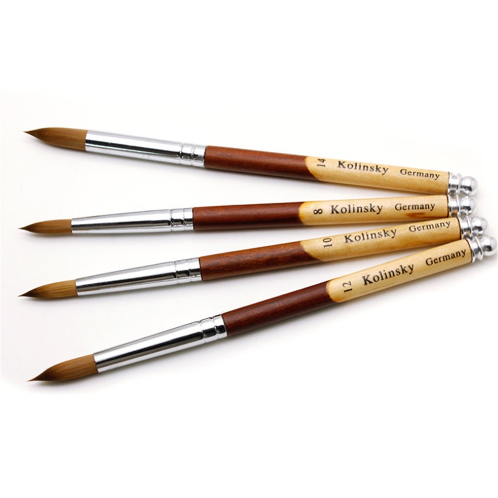 Handle Acrylic Nail Kolinsky Nylon Mix Nail Brushes Sizes 8-24 Nail Art Brush