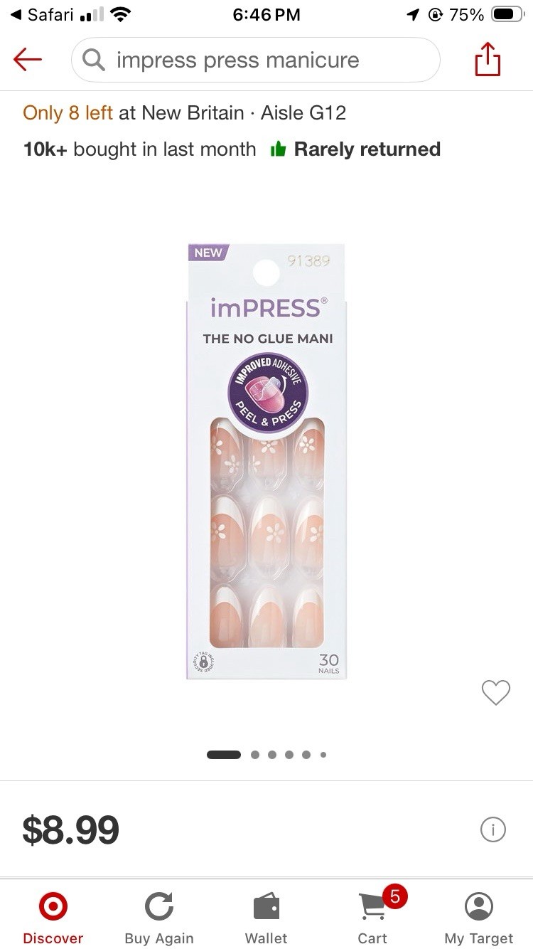 Dashing Diva Glaze Press-On Nails Gray Glossy Full Cover Set for Finger and more