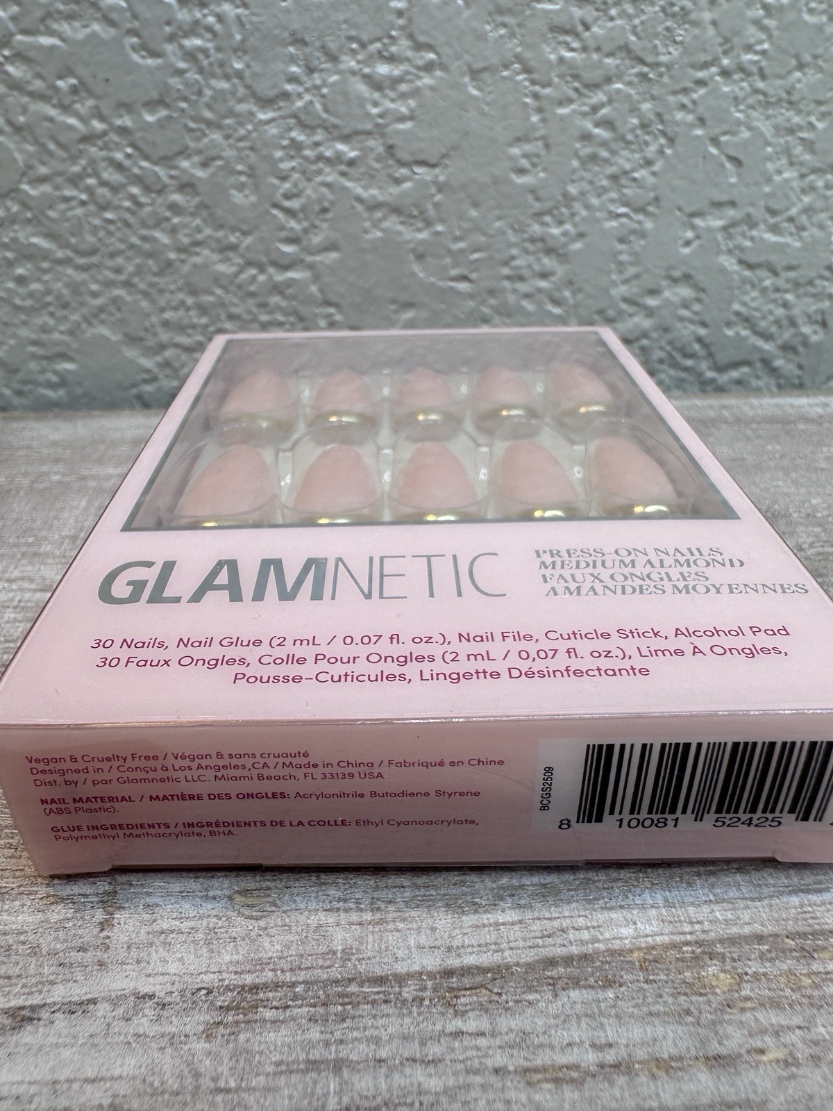 Glamnetic Goal Getter Nude Medium Almond Press-On Nails Set Glue Included