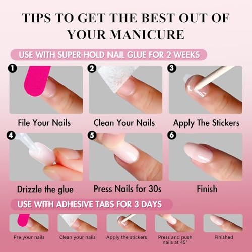 KQueenest Short Oval Press On Nails – Coral Pink, 32 Pcs Reusable Fake Nails