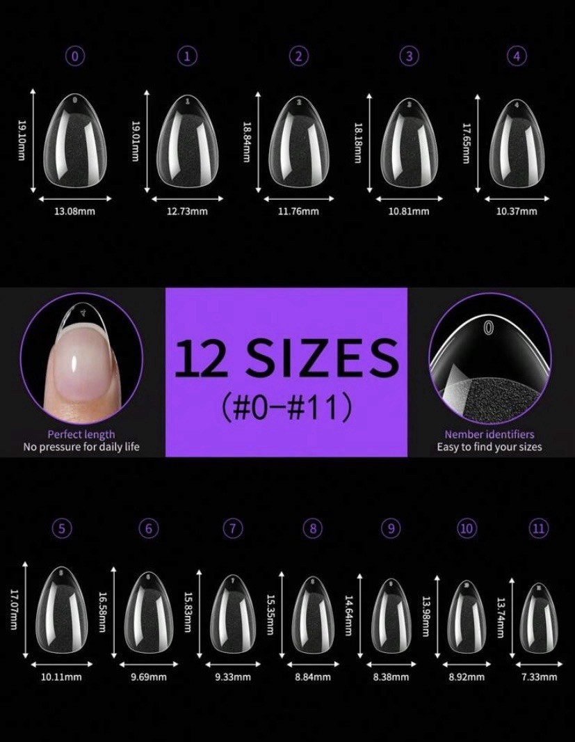 Short Almond Nail Tips 12 Sizes Short Almond Gel Nail Tips 120Pcs Soft Gel