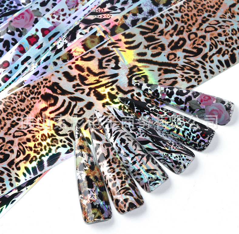 10 pcs Stylish Cheetah Leopard Print Nail Foil Film Transfer Decal Manicure NS46