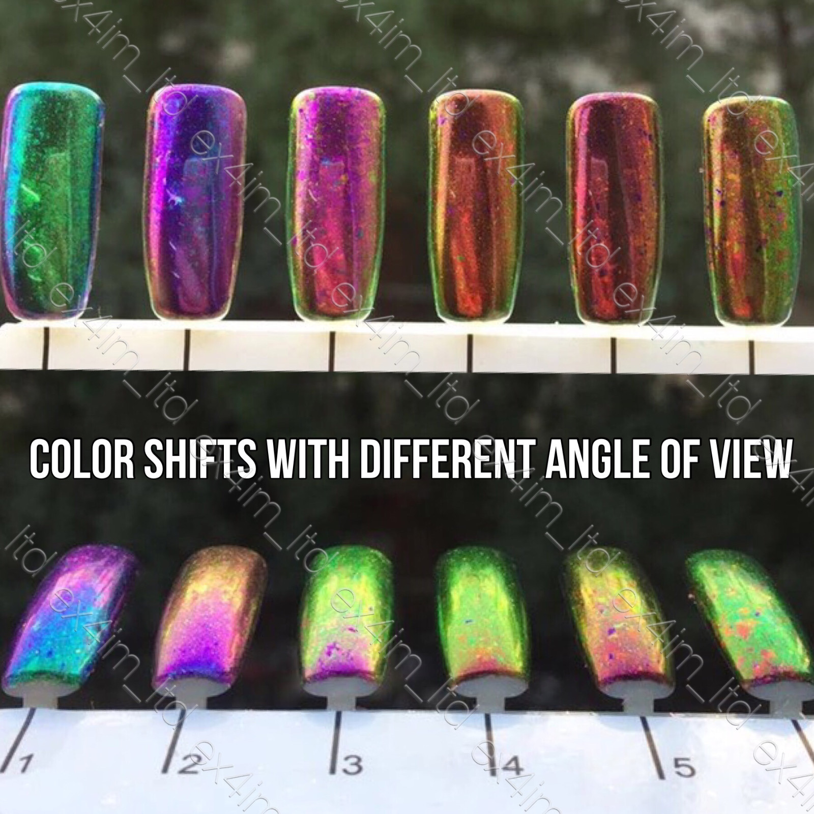 Chameleon Nail Flakes Multichrome Powder Colour Shifting Nails Rose Gold TREND