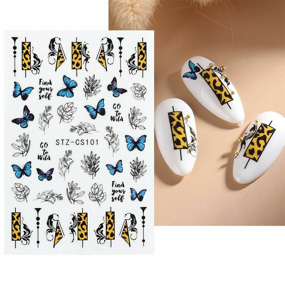 Decoration DIY Manicure 3D BUTTERFLY FLOWER Tips Nail Stickers CS101 NS32