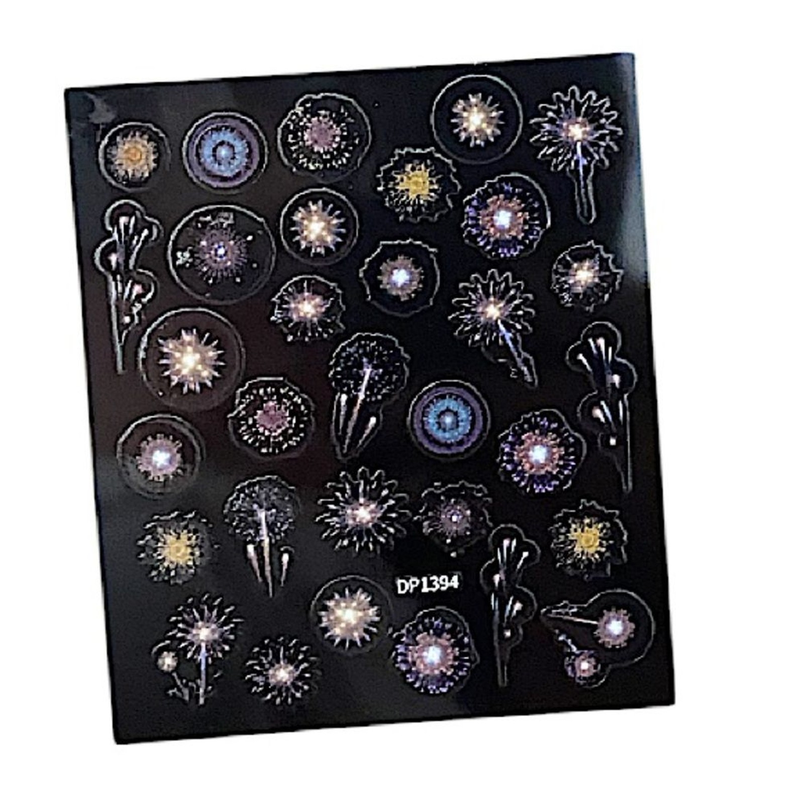 4 Sheets Starry Sky Nail Art Decals Luminous Planet Stickers Colorful Fireworks