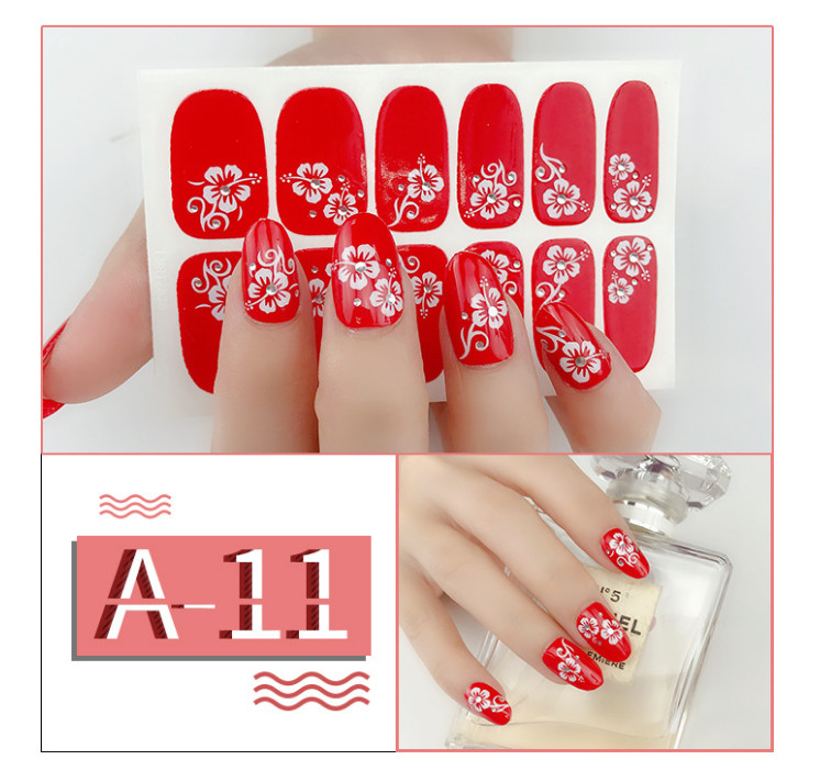 Full Size Flower Daisy Nail Wrap Polish Manicure Art Self Sticker Decors NS21