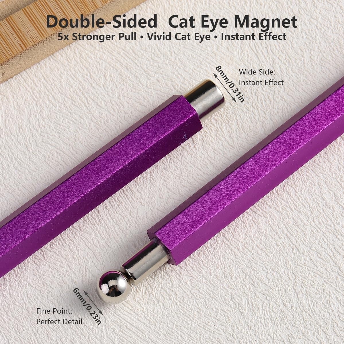 Cat Eye Magnet for Nails, Double-Head Cat Eye Nail Polish Magnet Pen with Cyl…