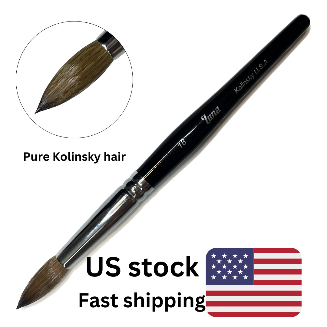 Luna Pure Kolinsky Acrylic Nail Brush For Manicure Powder – #18 – SHIP FROM US