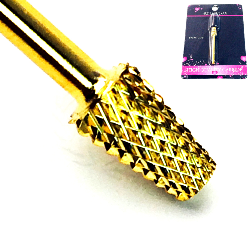 USA High Quality Gold Cone Shape CARBIDE Bit 3/32″ Electric DRILL Nail Art CB14