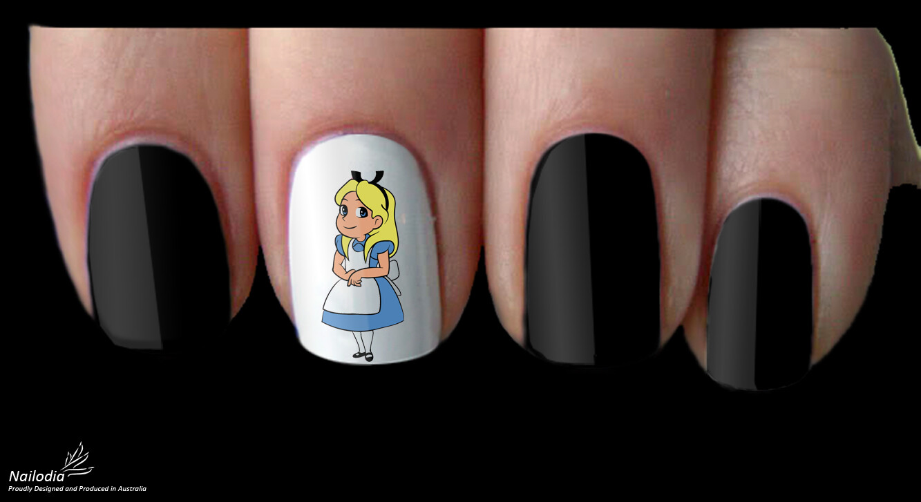 Alice in Wonderland Inspired Nail Art Decal Sticker Water Transfer Slider