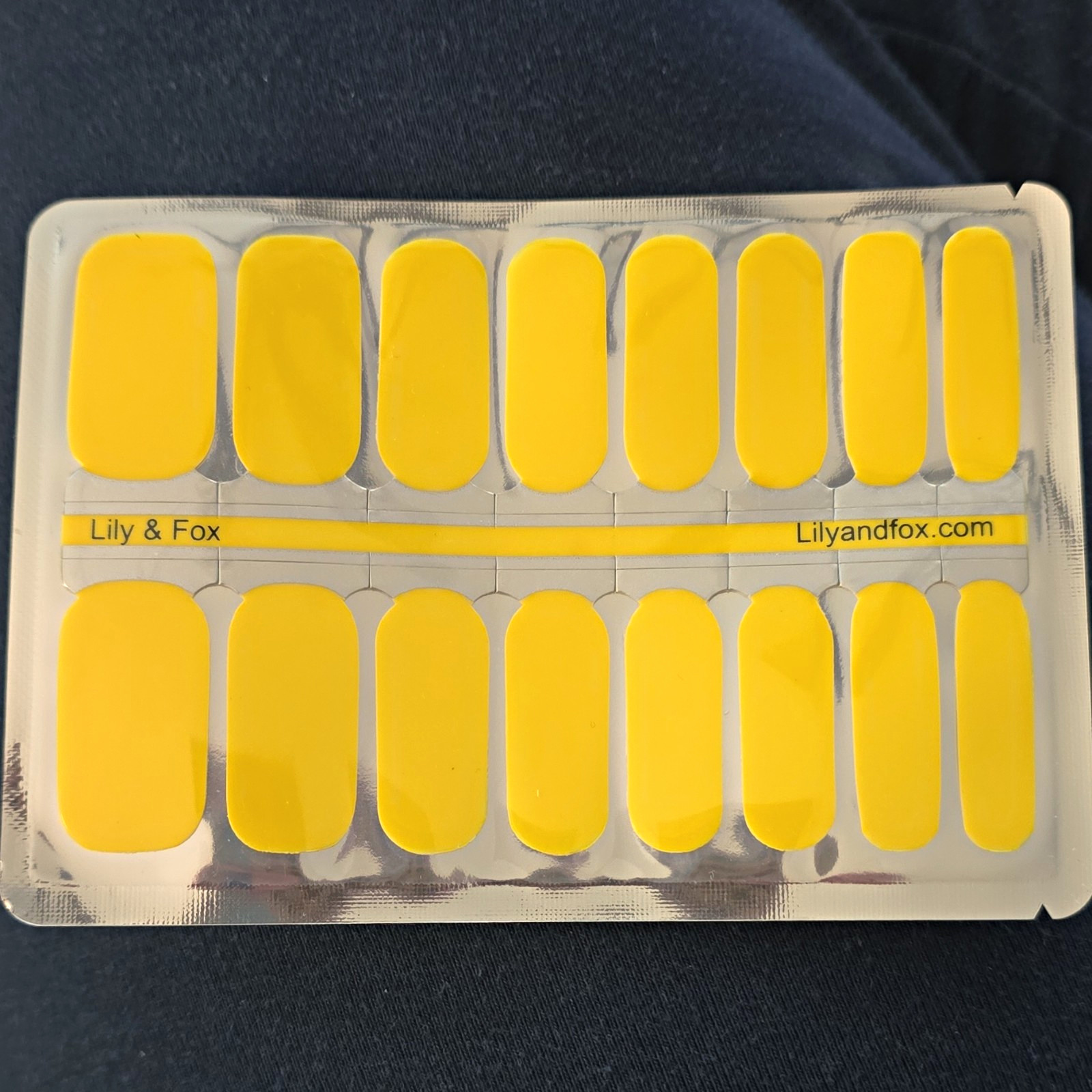 Lily & Fox Bright Yellow Glossy Full Wrap Nail Stickers Self-Adhesive Nail Art