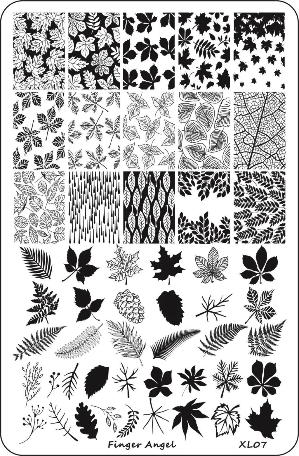 beautiful Nail Stamping Plates Autumn Winter Leaves Design Polish Stencil Nail
