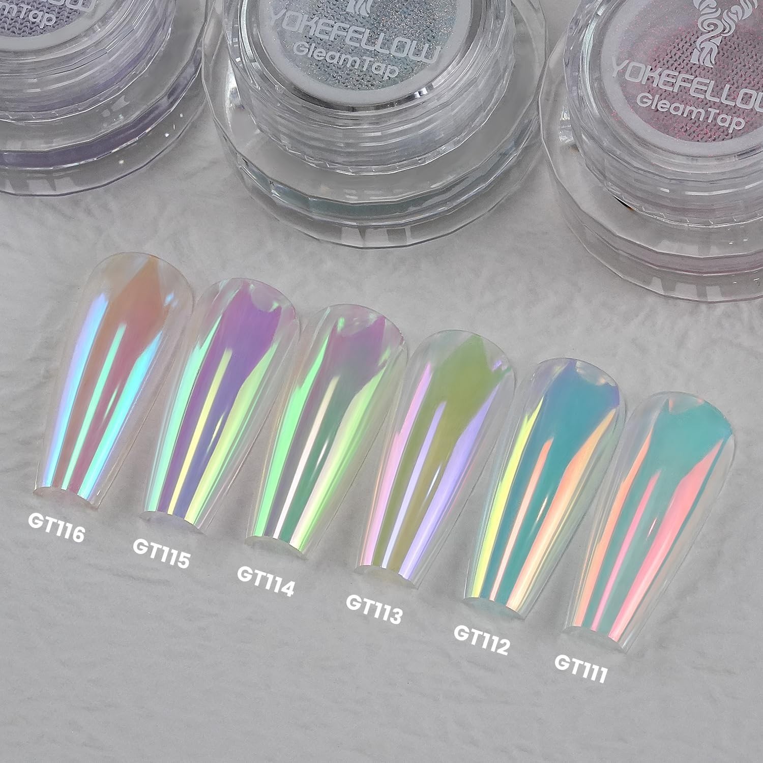 GleamTap Cushion Aurora Chrome – Nail Art Glitter