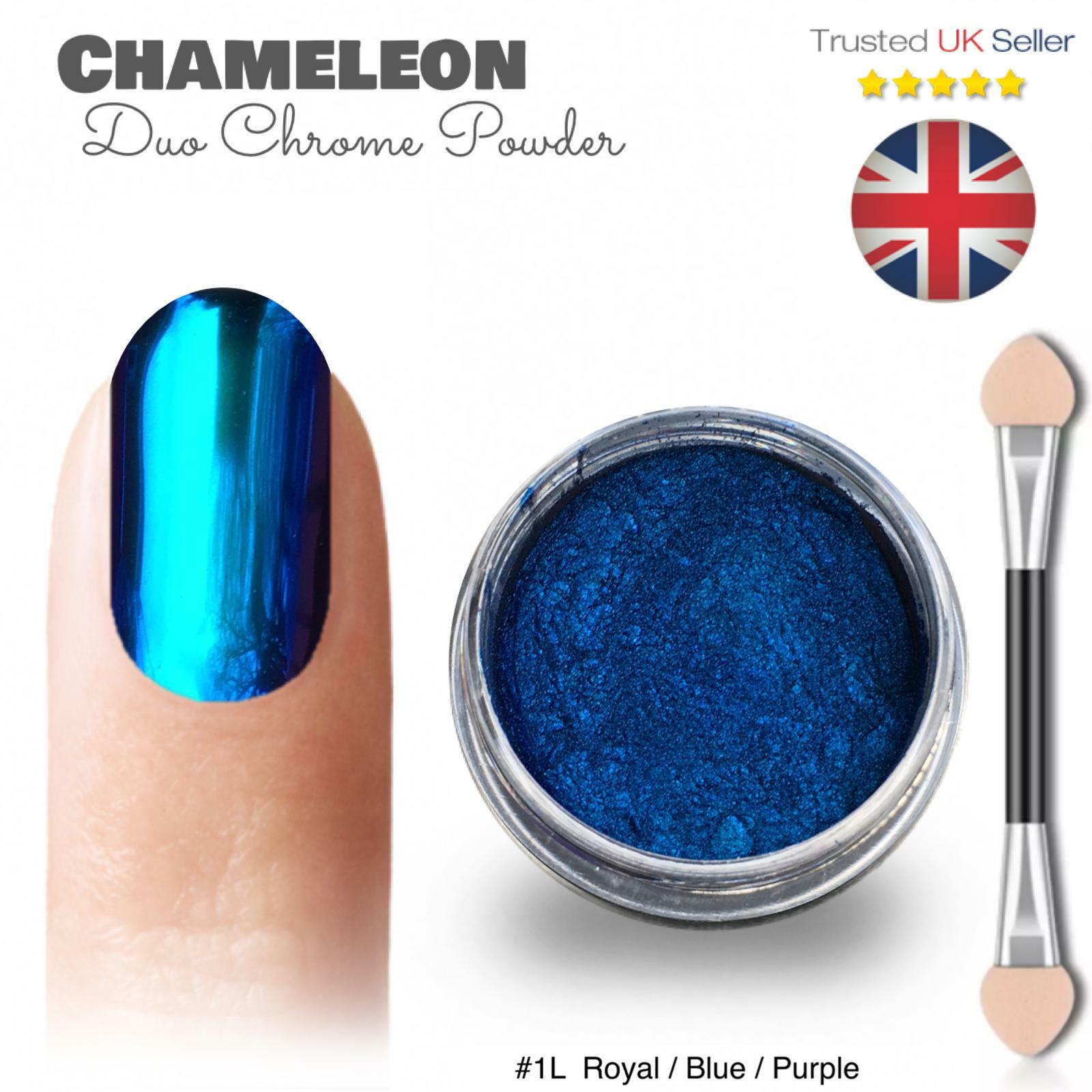 Chameleon Nail Powder Colours Shift Ultra Multi Duo Chrome Pigment Shiny Blue L