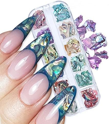Abalone Shell Flakes for Nail Art – Colorful Seashell Sequins Glitter Irregular