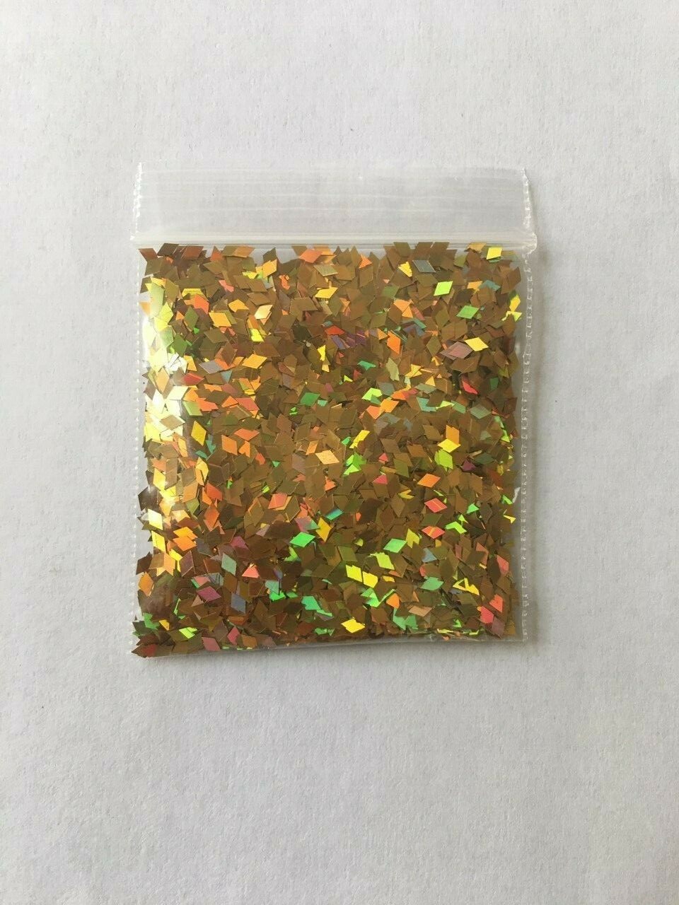 Diamond Shape (Luxury GOLD) 2mm Glitter (1 Tbsp)-Nail Art Face Crafts-US Seller