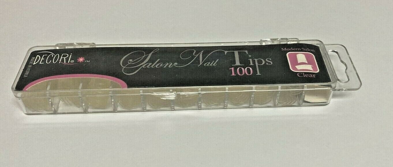 2 PACKS OF BEST QUALITY 1 BOX DECORI SALON NAIL CLEAR TIPS EACH PACK 100 PCS