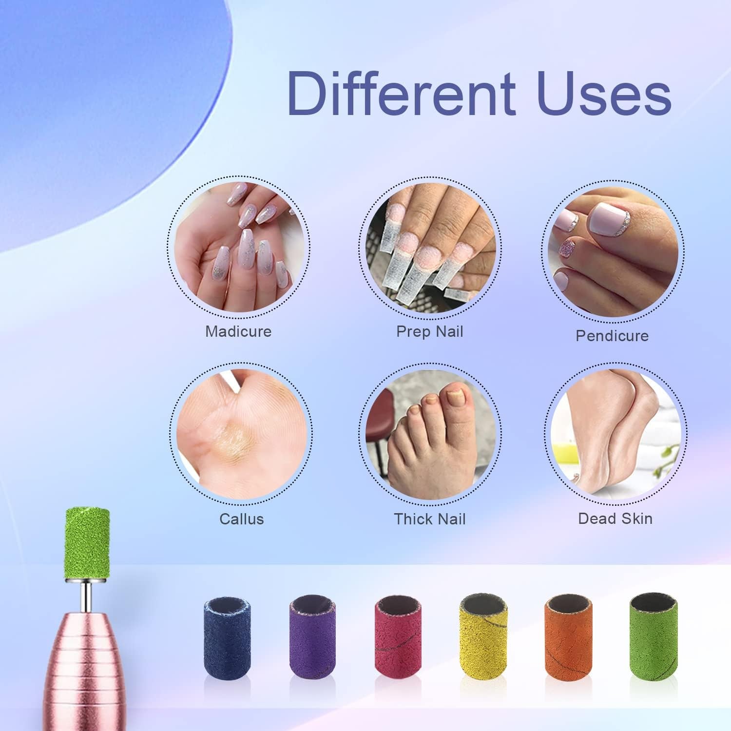 Sanding Bands for Nail Drill, Nail Drill Bits Sanding Bands Corfulra