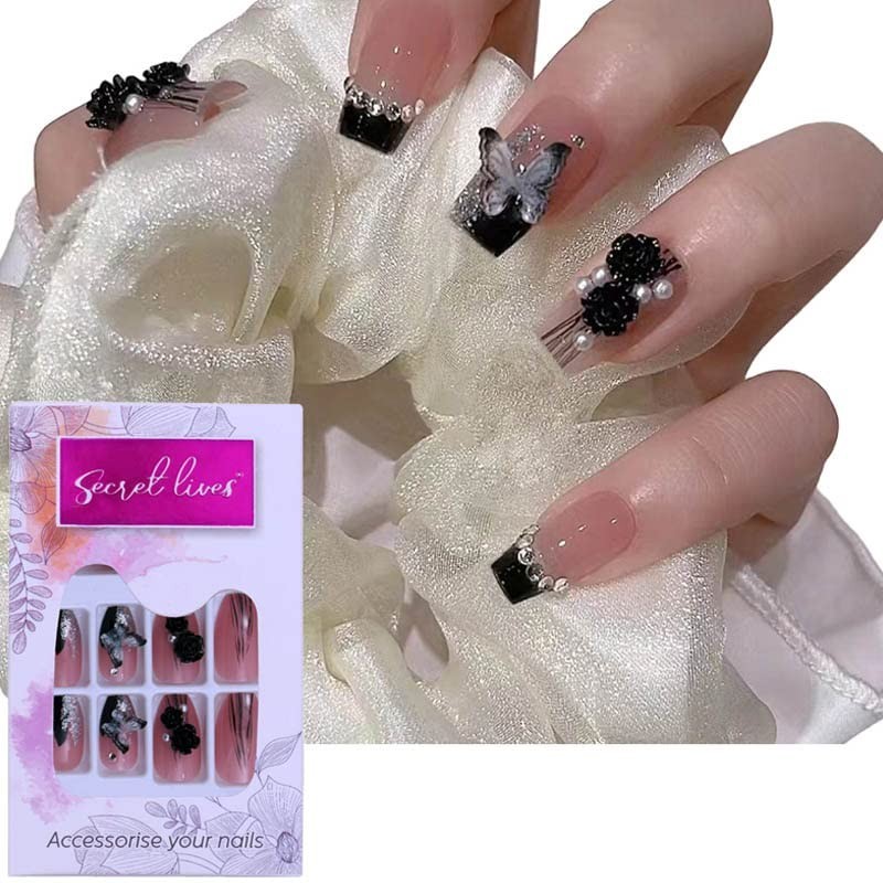 Secret Lives® press on nails designer artificial nails extension glossy 24 set