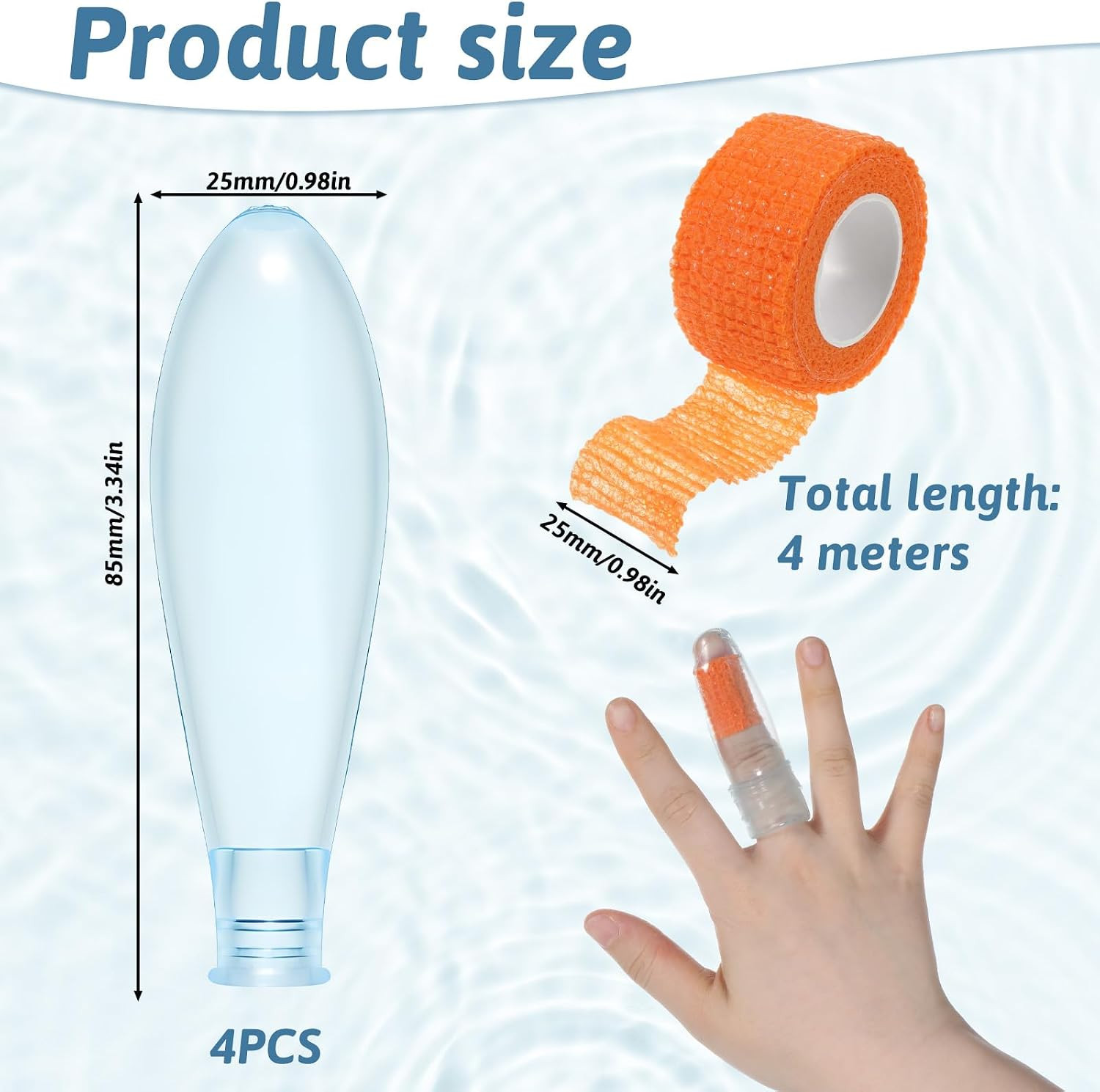 4PCS Waterproof Finger Protectors with Nursing Bandage, Reusable Nail Protect…