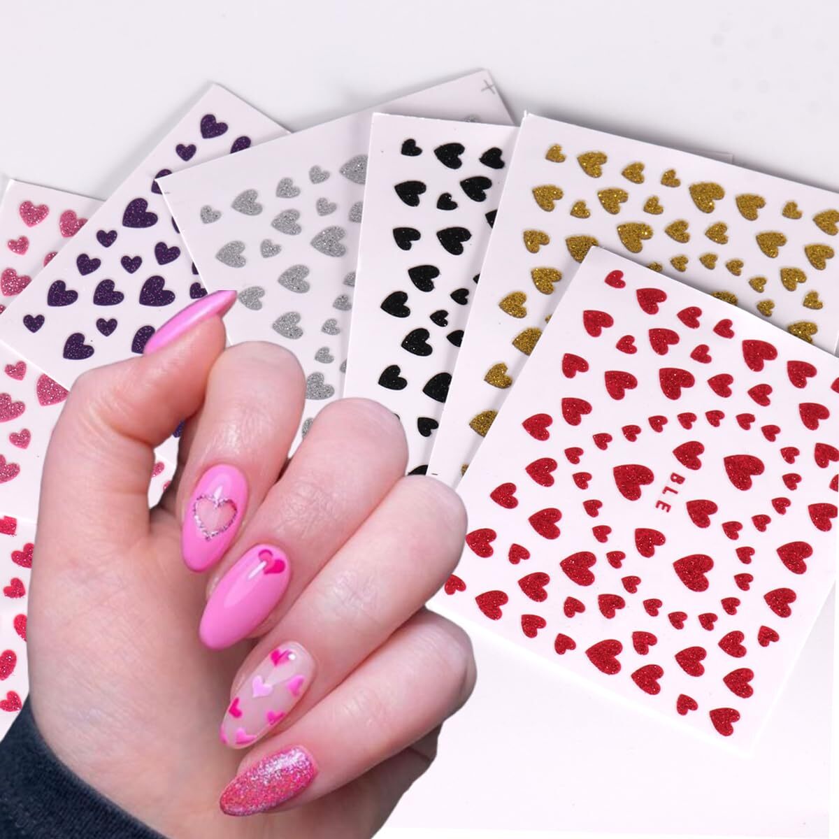 Valentine’s Day Heart Nail Art Decals Self-Adhesive DIY Manicure Decorations