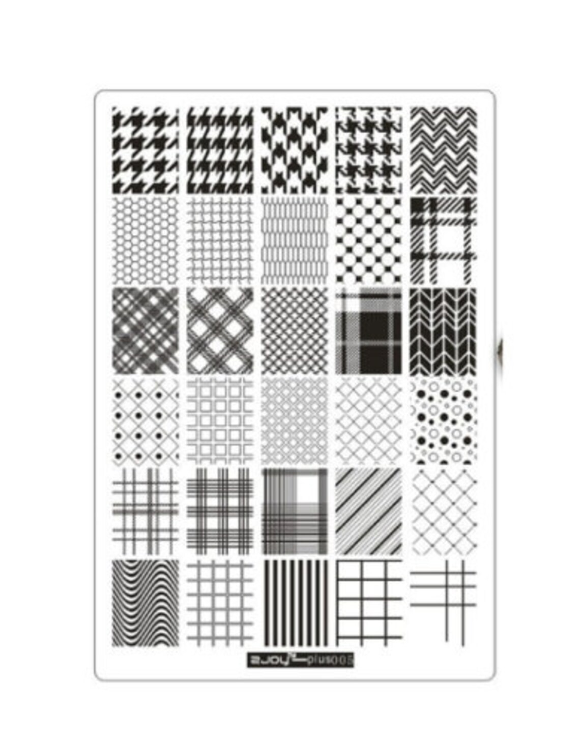 Nail Stamping Plate Print Manicure Pedicure Tool Plaid Images Rectangular