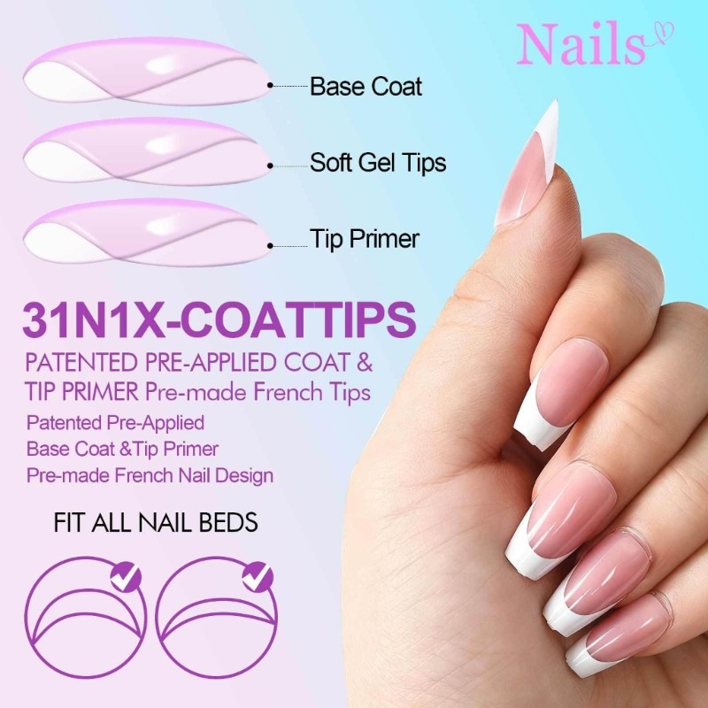 1Set Solid Color Fashion Nail for Women Easy Wear Highly Gloss Versatiled Types