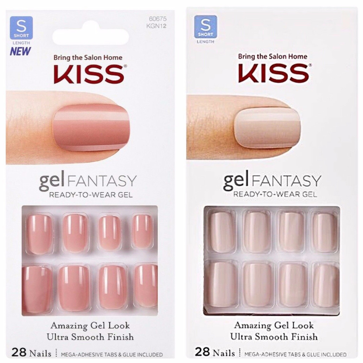 Kiss Gel Fantasy & Salon Color Short Length Glue-On Nails‼️Added New Colors‼️
