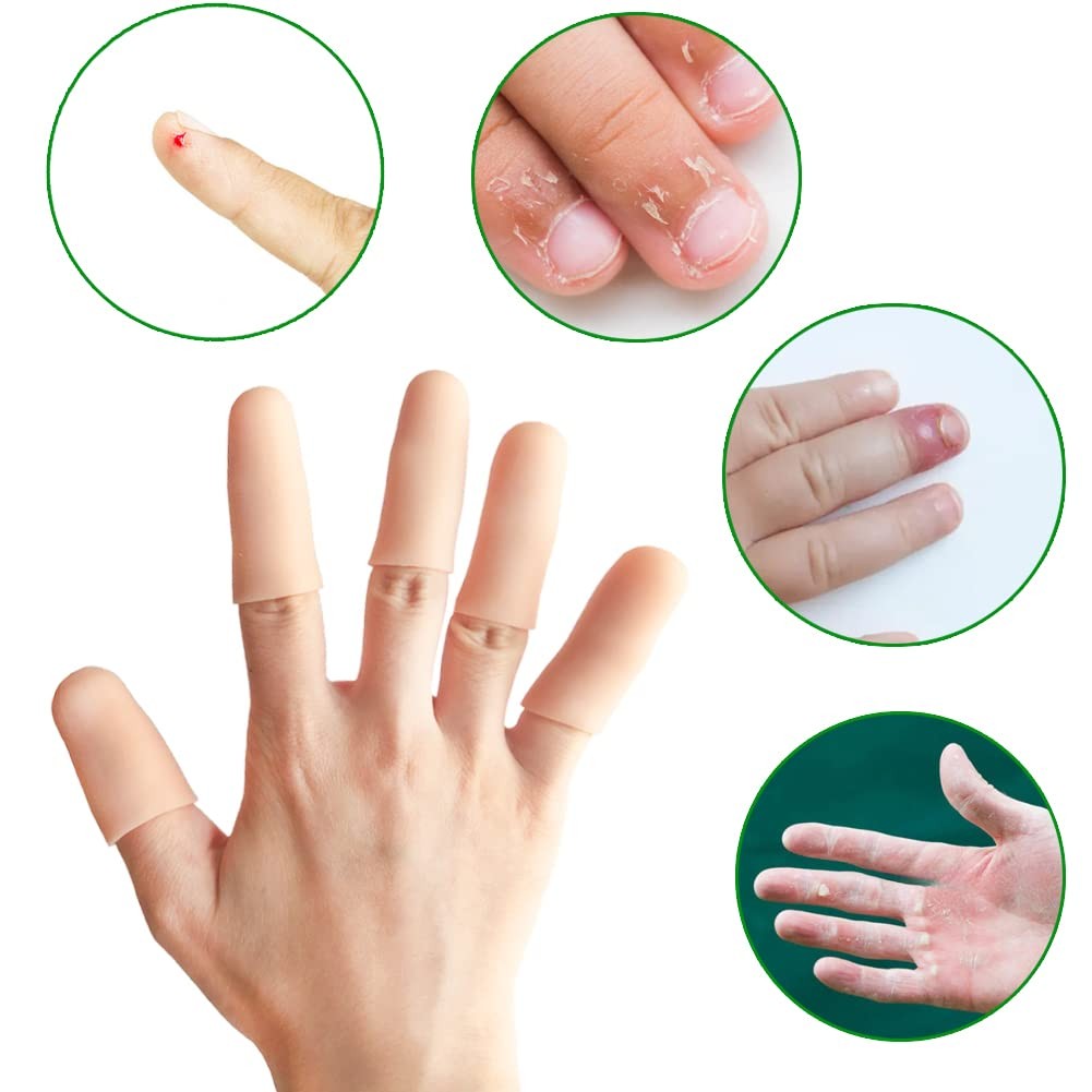 Silicone Finger Cots 14 PCS Gel Protectors Soft Reusable Caps Trigger Hand