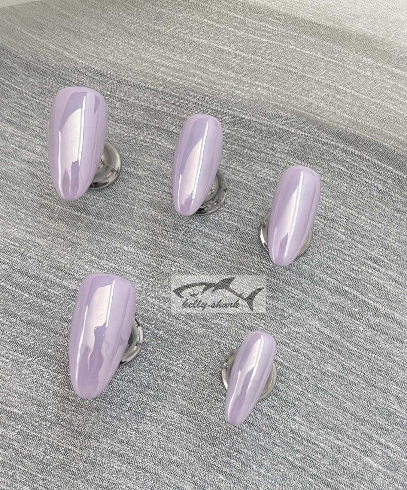 10pcs Handmade Polar-Purple Hailey Style Press on Nails Medium Almond shape, SML