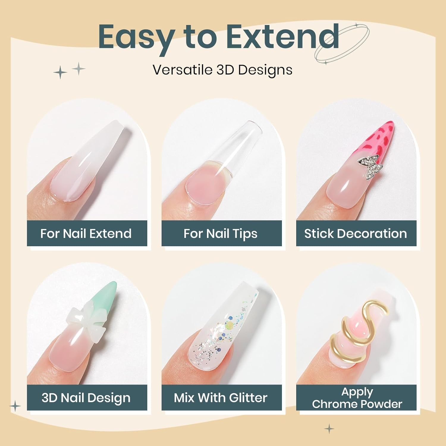 Versatile White 3D Molding Nail Gel with Easy Application for Creative Designs