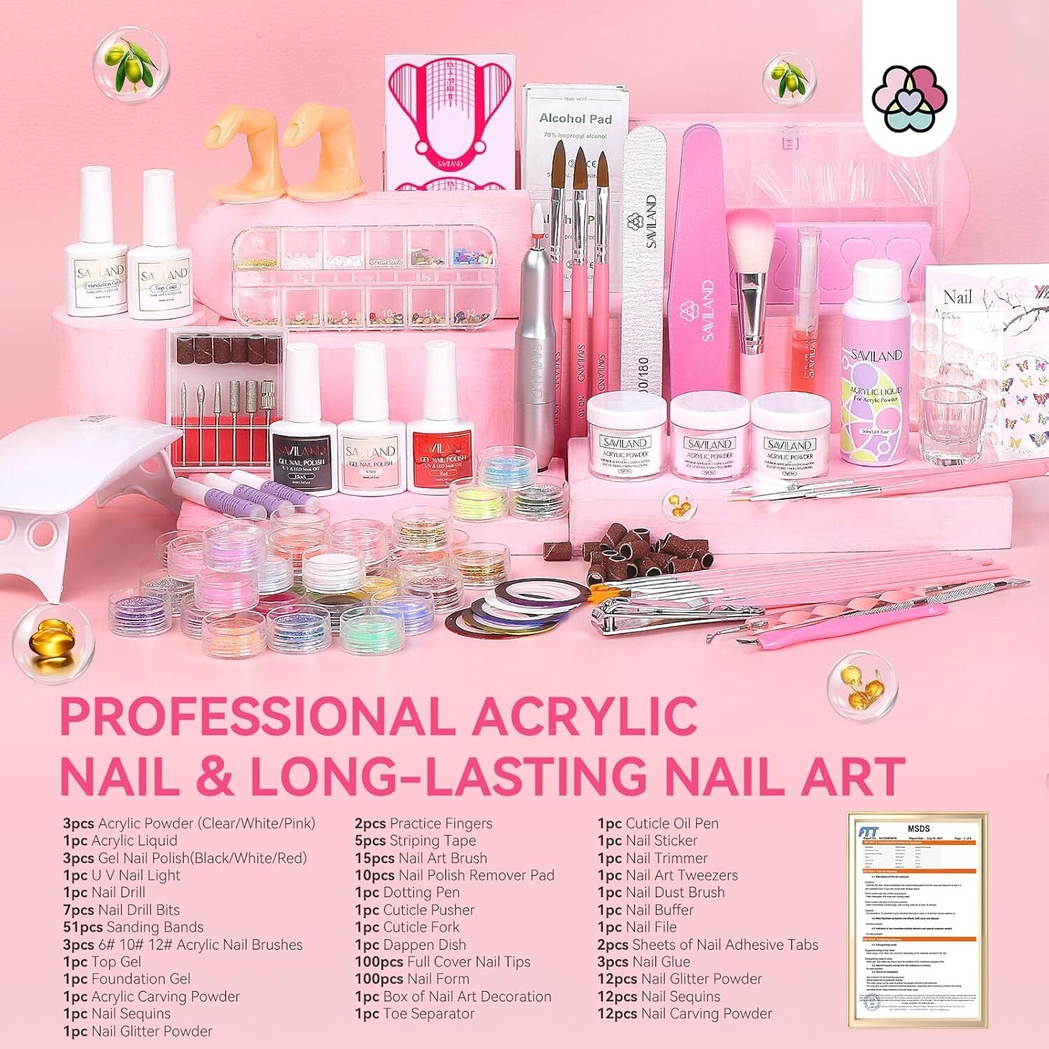 Professional Acrylic Nail Kit with Drill & UV Lamp – Salon Quality for Home Use