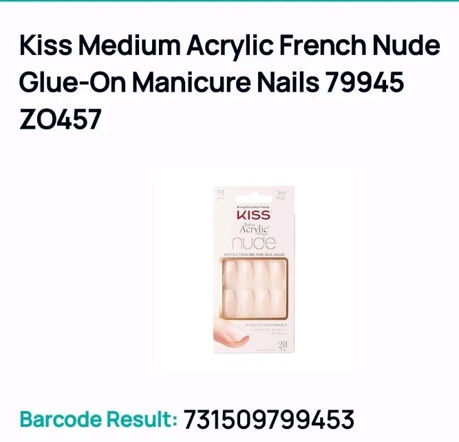 KISS Salon Acrylic French Nail Manicure Set, Medium Length, Nude, Square, Kit
