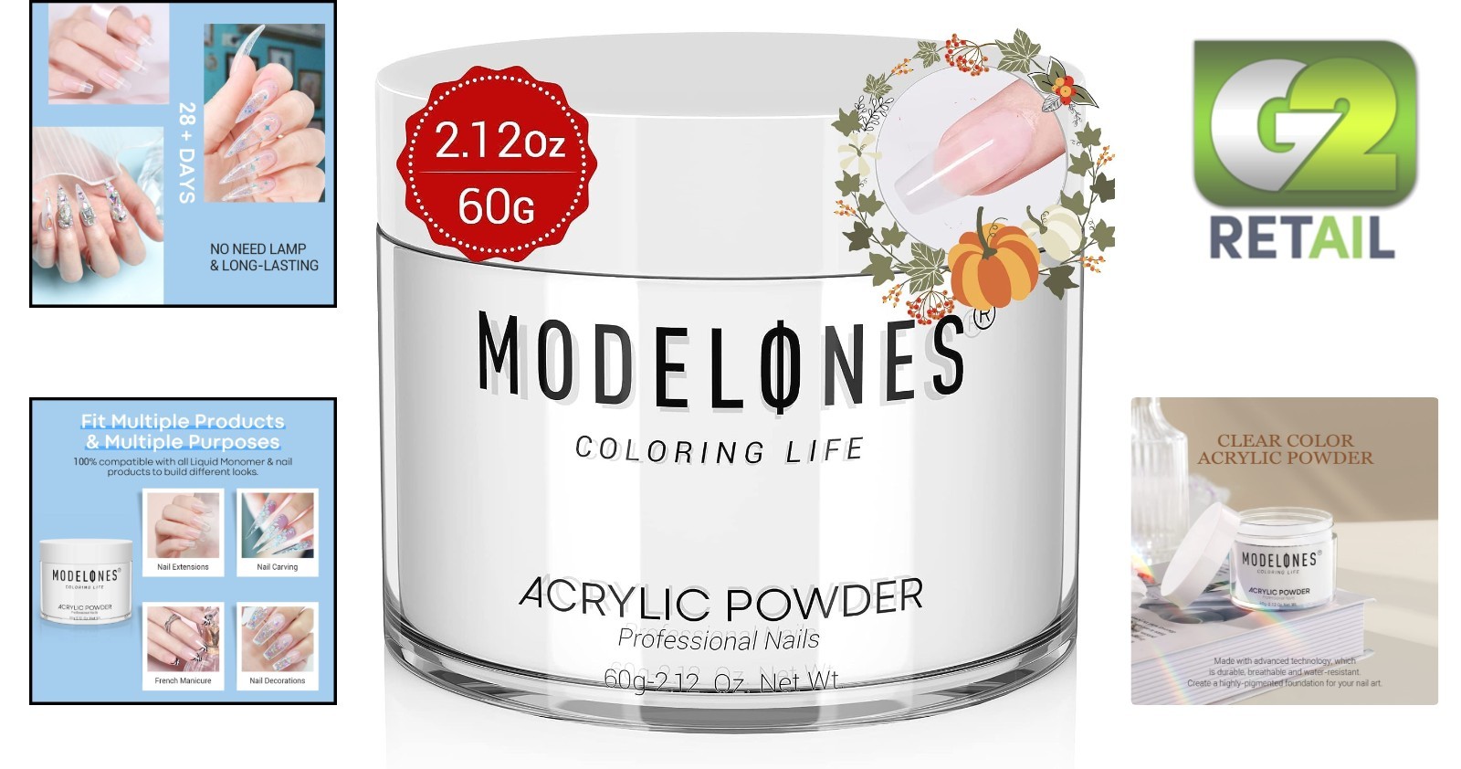 Professional Quality 2.12oz Acrylic Nail Powder – Beginner-Friendly & Non-Toxic