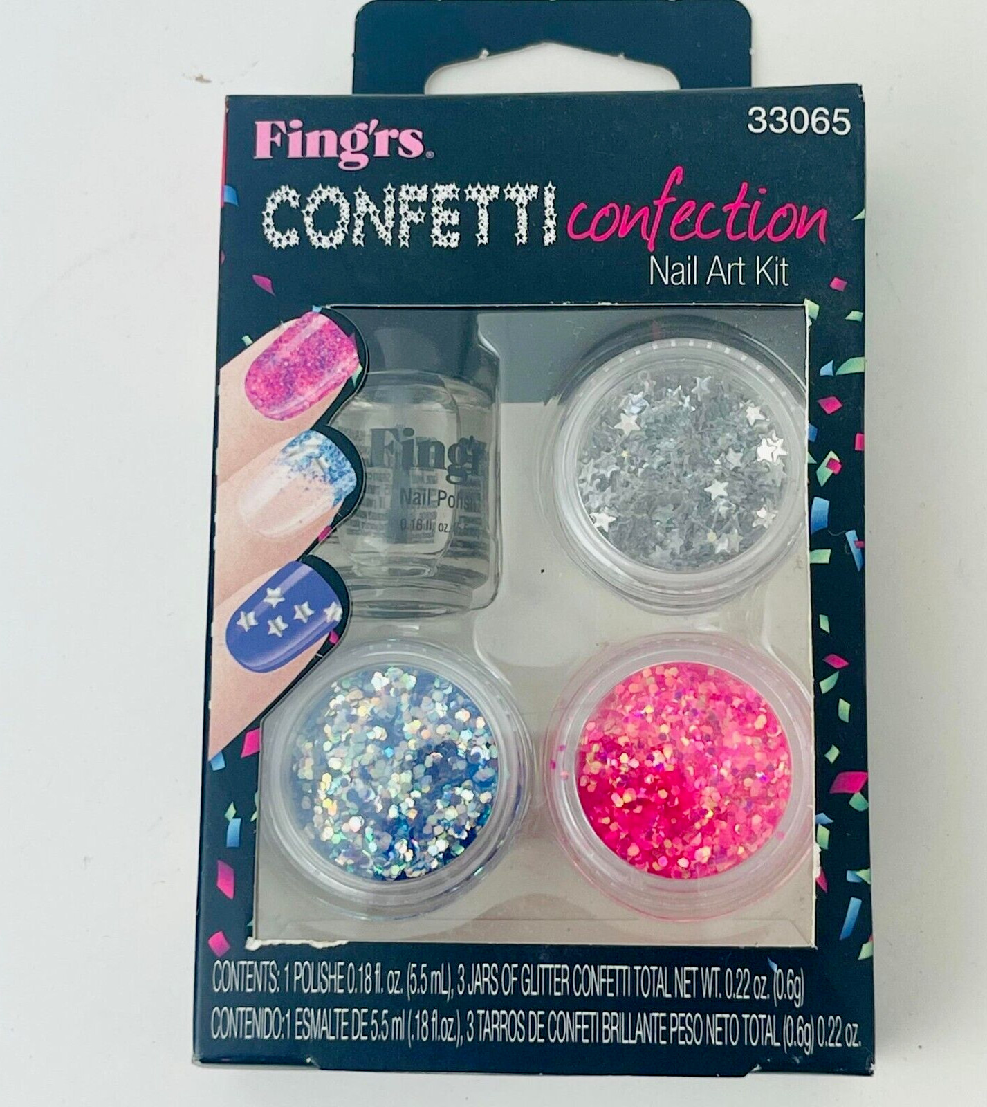 Fing’rs Nail Art Kit Confetti Confection Nail Polish, 5.5ml & 3 Confetti (33065)