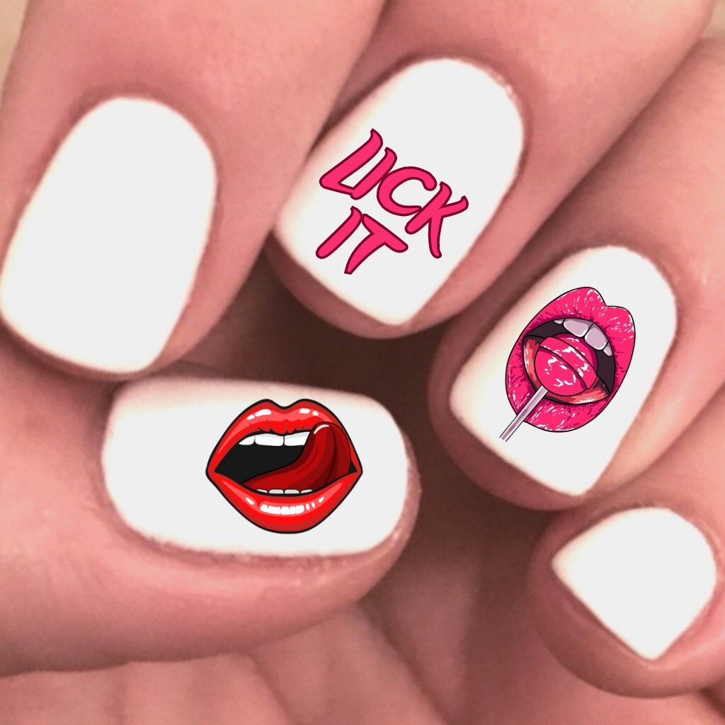 Lick It Sucker Candy Lollipop Waterslide Nail Art Stickers Decals Set of 20