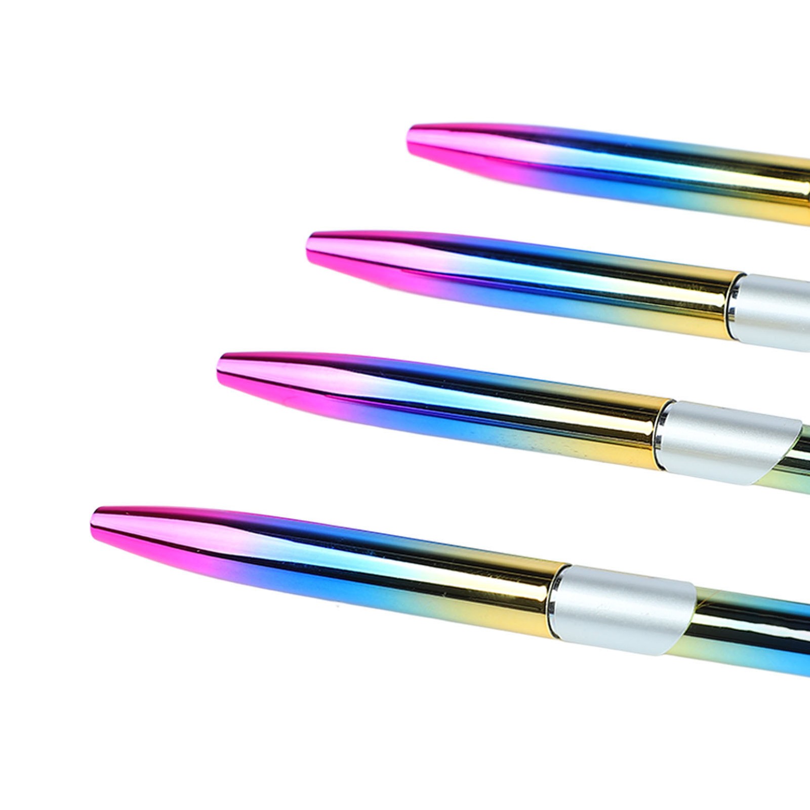 4pcs Nail Art Brush Set Aluminum Tube Ergonomic Handle Firm Flexible Soft Hair