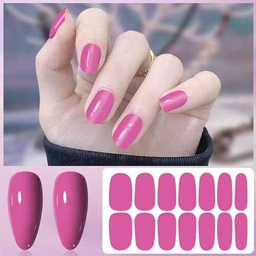 12 Sheets Pink Series Nail Stickers Full Nail Wraps for Women Girls Solid