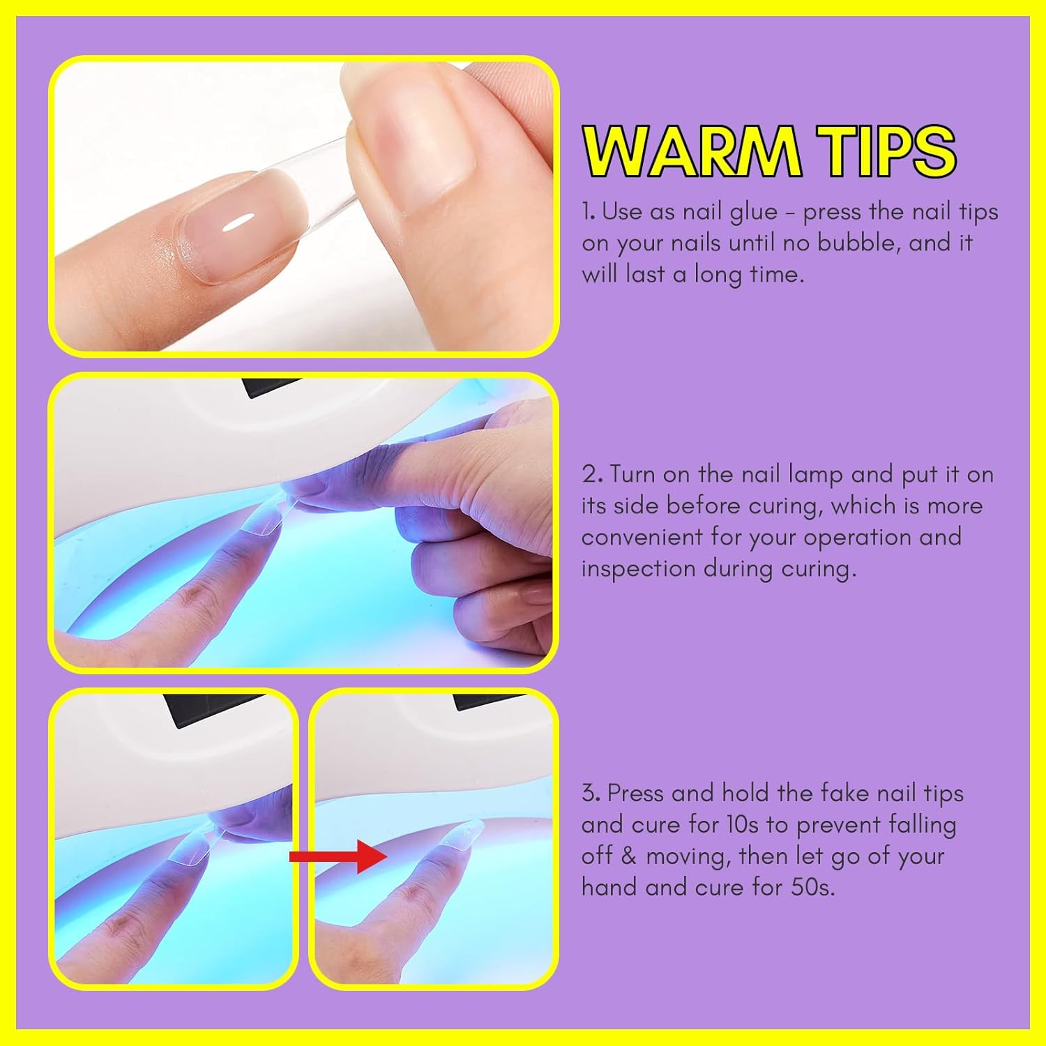 Gel Nail Glue 3 in 1 15ml Brush On for Acrylic Nails Tips Rhinestones