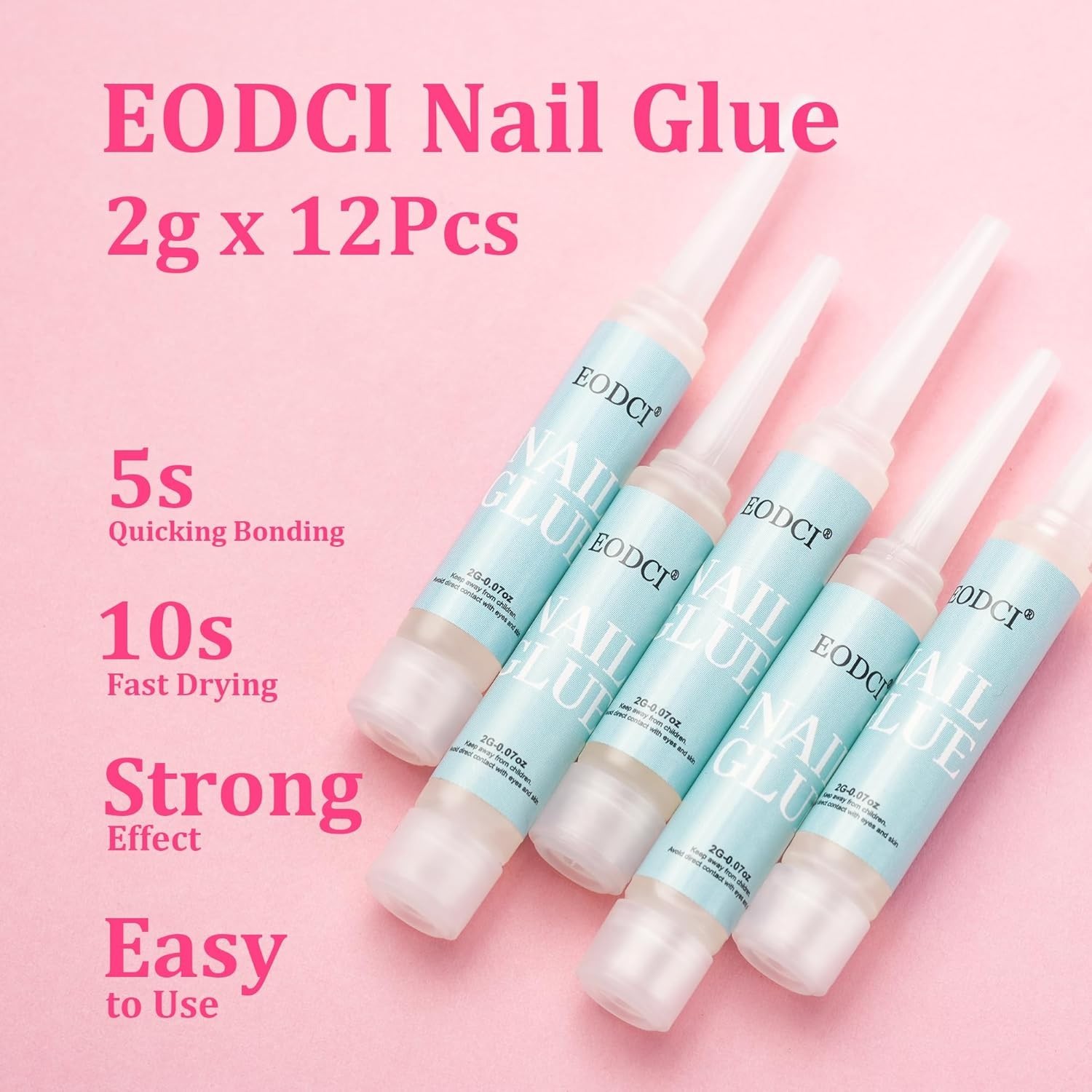 12pcs Nail Glue Super Strong for Acrylic Nails Press on Nails Professional for N