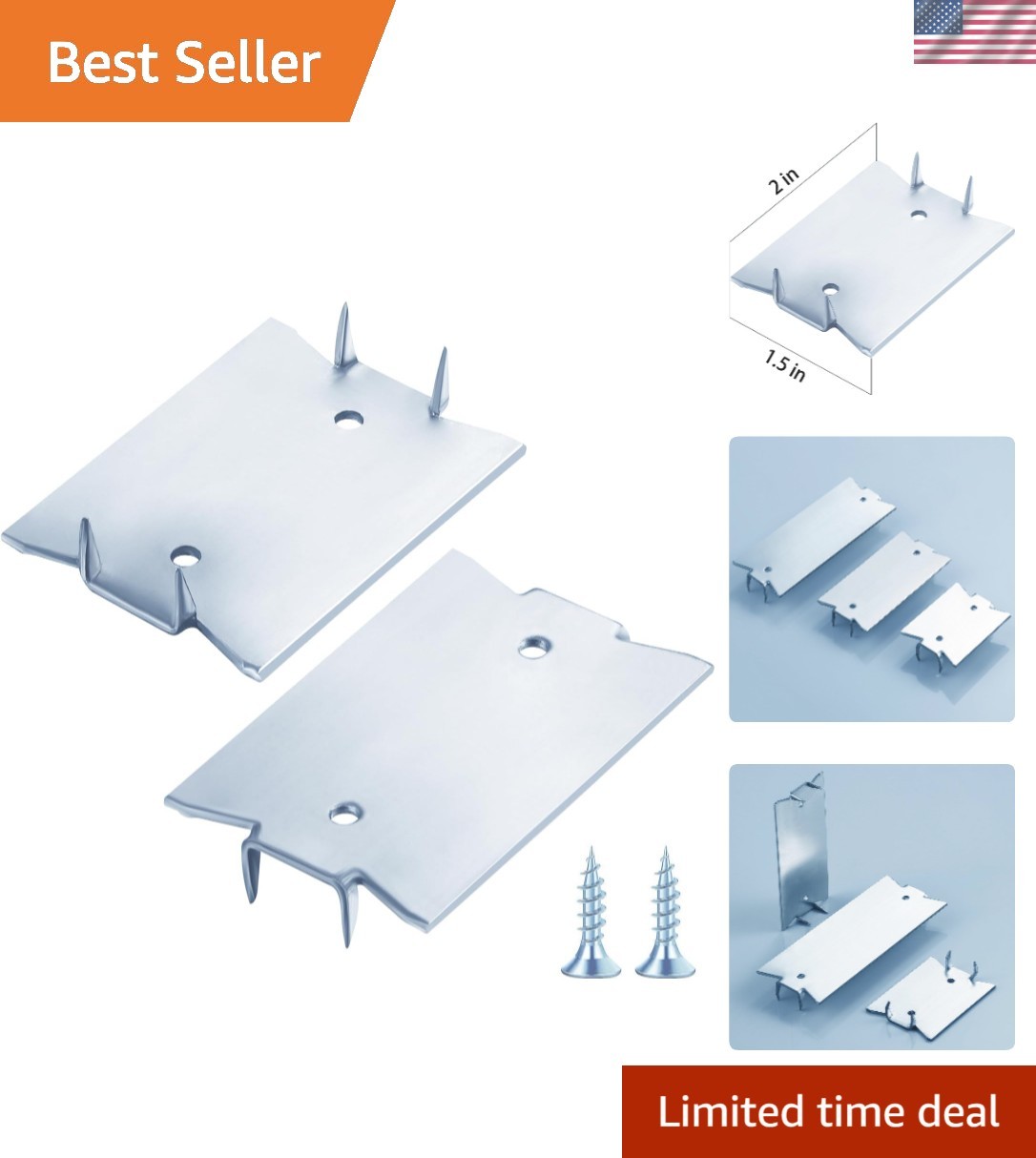 Galvanized Steel Nail Plates – 30 Pcs 1.5×2 Inch for Ultimate Wiring Protection
