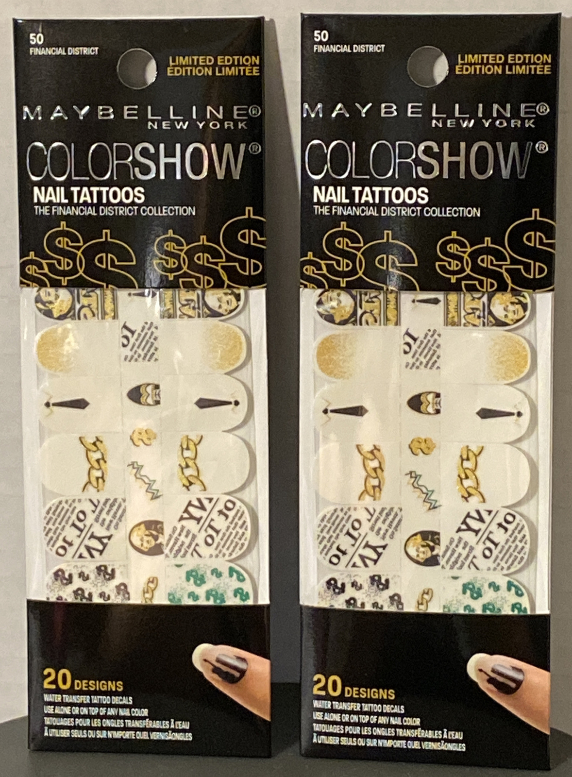 X2 Maybelline Color Show Nail Tattoos THE FINICAL DISTRIC COLLECTION #50