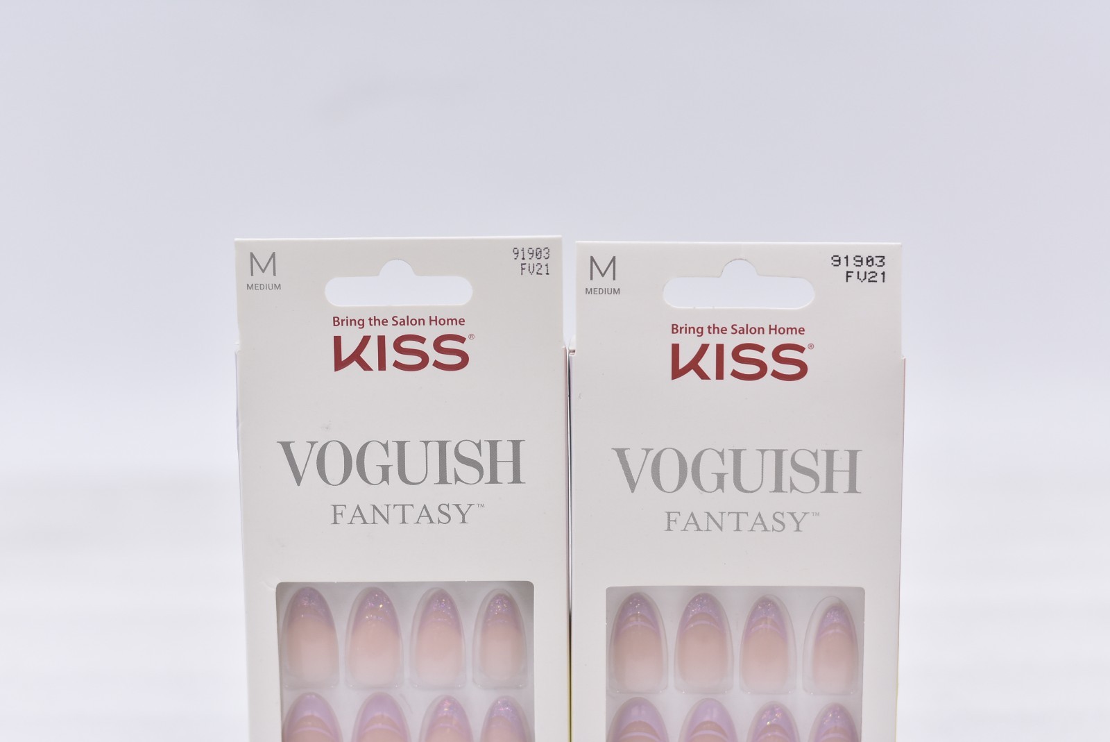Lot of 2 Kiss Voguish Fantasy FV21 Medium Sculpted Nails – 28 Nails