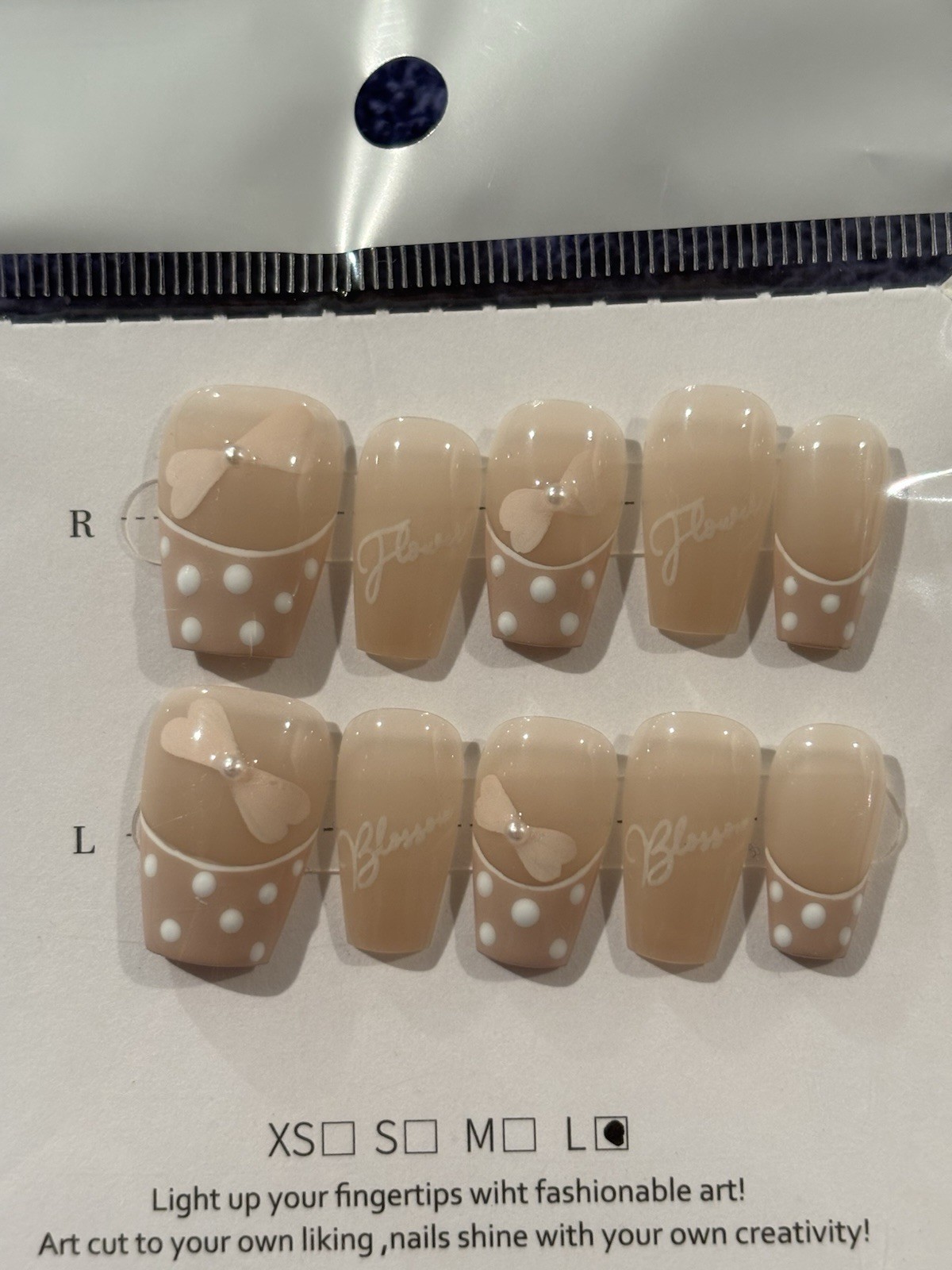 Press On Nails. Medium Length 19 Coffin Shaped Nails, 1 Oval. 20 Qty Size Large.