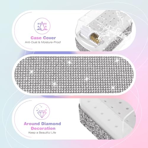 2 in 1 Nail Drill Bits Holder: 30 Holes Nail Bits Organizer White-Rectangle
