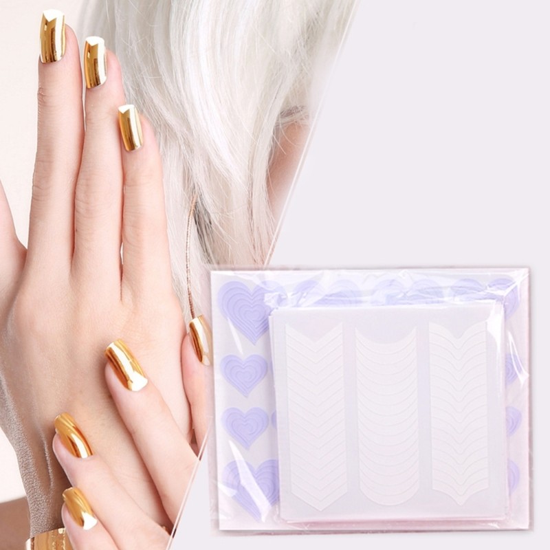 French Manicure Nail Art Designs Stickers Self-Adhesive Nail Tips Guides Sticker