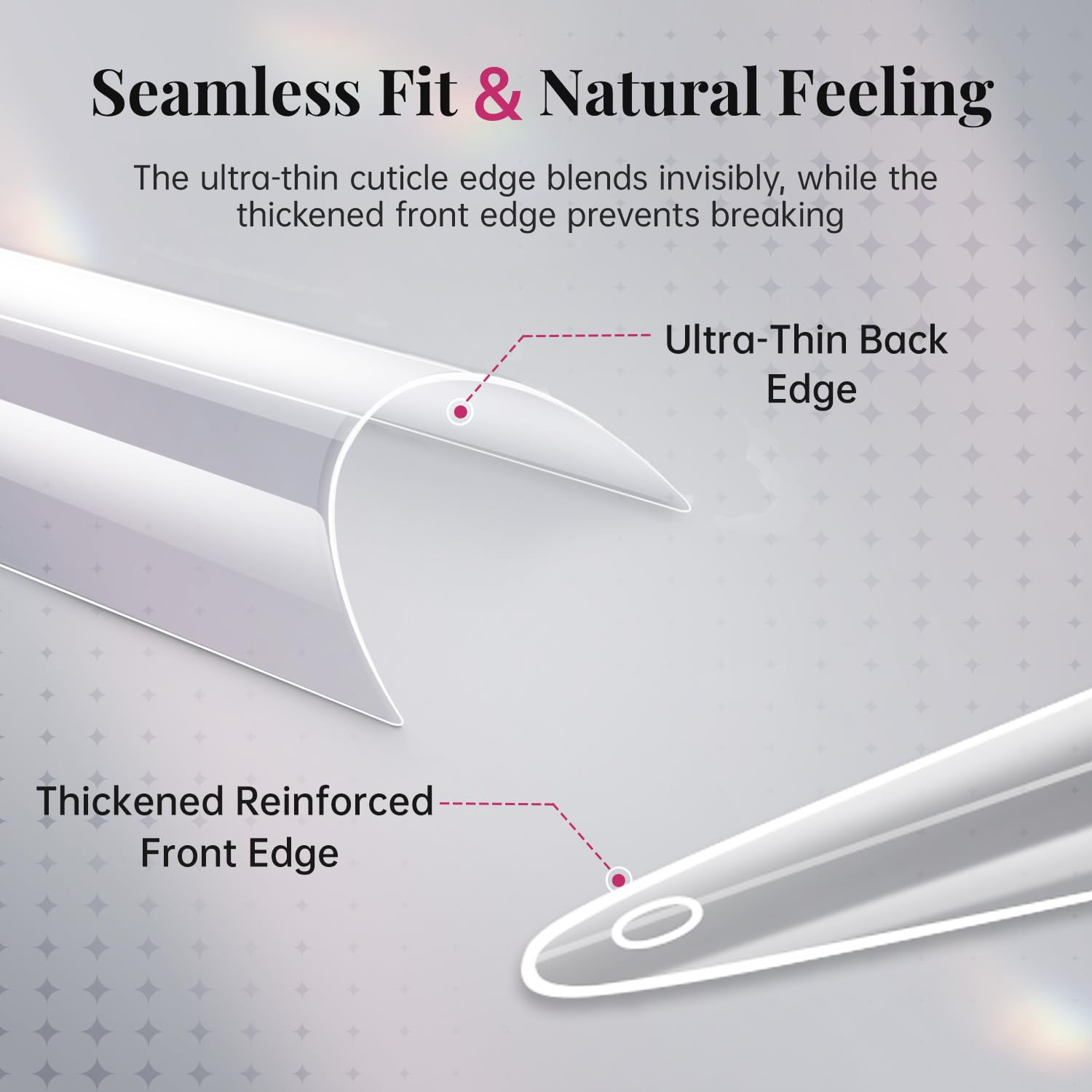 Extra Long Stiletto Nail Tips – 500PCS False Clear Nais with 10 Sizes Half Cover