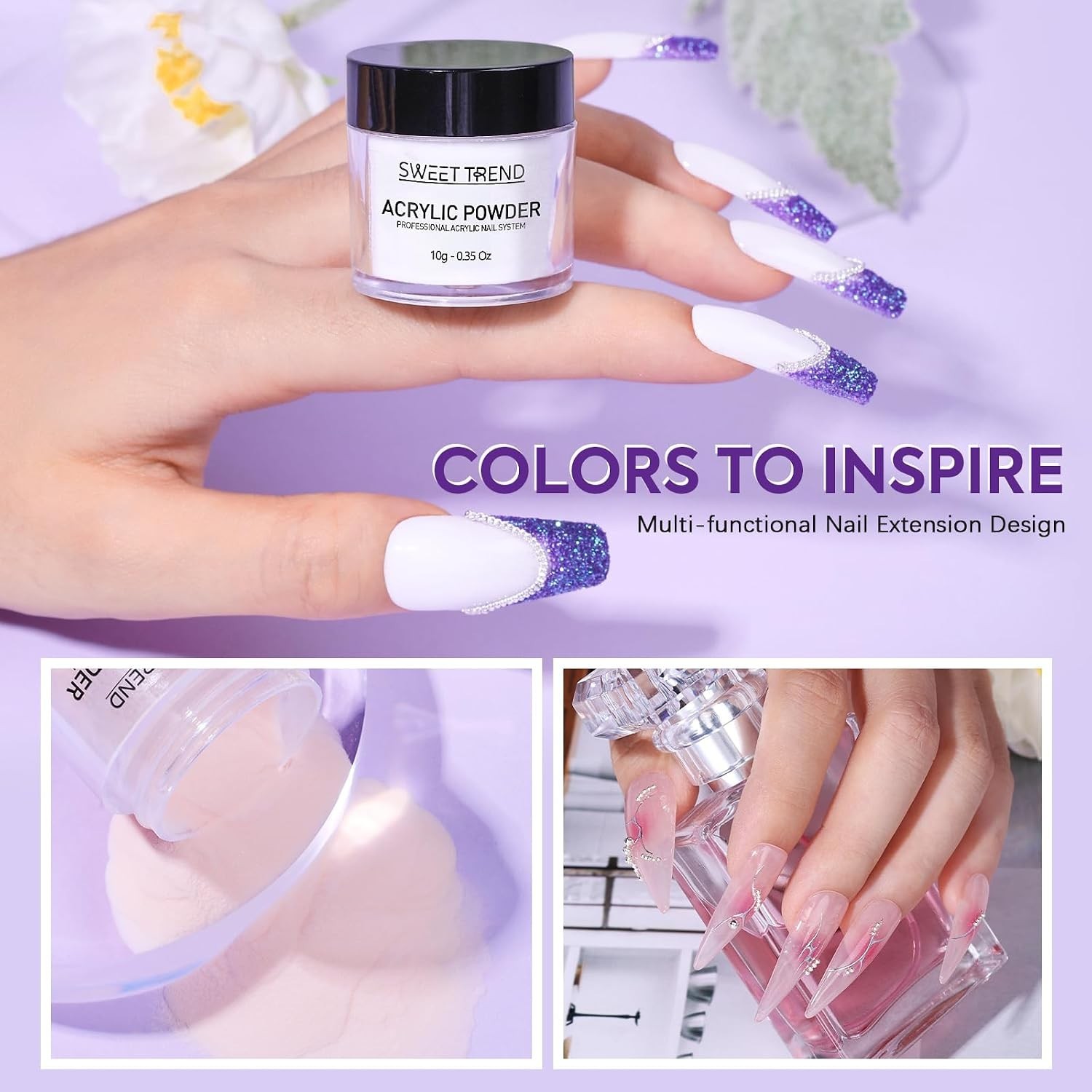 Acrylic Nail Kit for Beginners: 6 Colors Acrylic Powder and Liquid Starter Se…