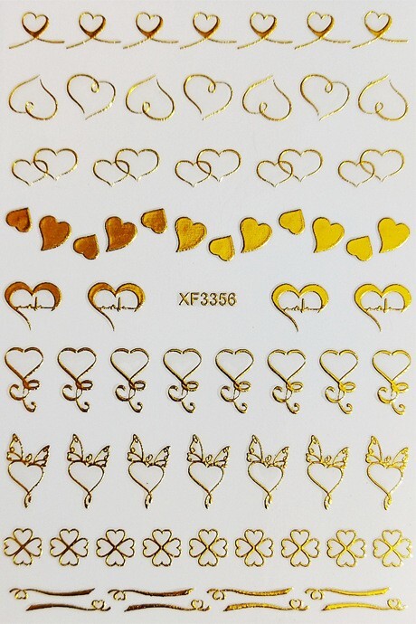 12 Sheets Nail Art 3D Decal Stickers heart with cardiogram bow clover XF335 NH21