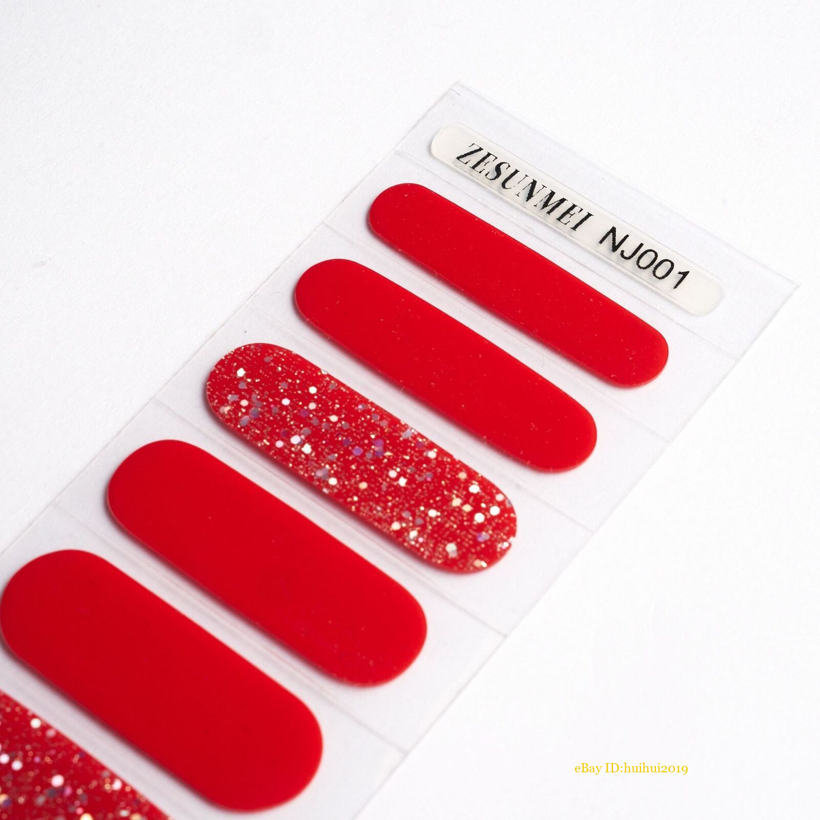Nail Art Stickers Self-Adhesive DIY Wraps Full Cover Gel Solid Color 20pcs ﻿